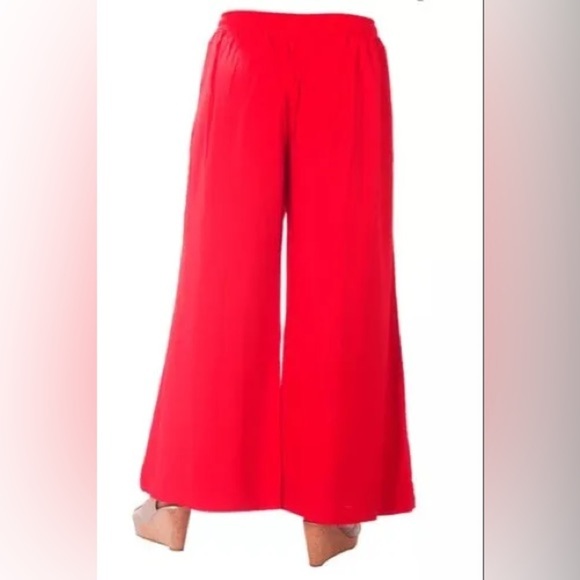 Culture Code Boho Red Wrap Palazzo Pants - Picture 4 of 4